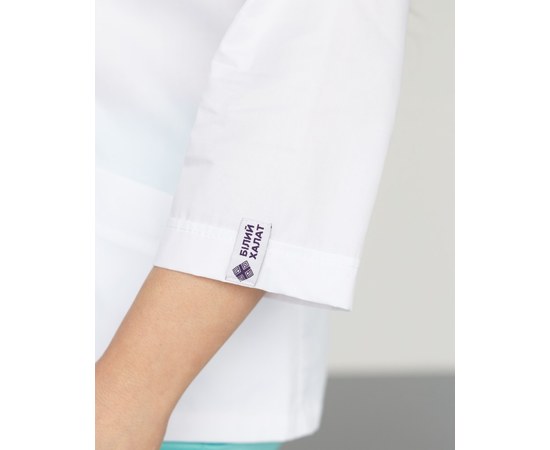 Изображение 5 Медицинский костюм женский Сакура белый-мятный +SIZE р. 60, "БЕЛЫЙ ХАЛАТ" 317-399-679, Размер: 60, Цвет: белый-мятный