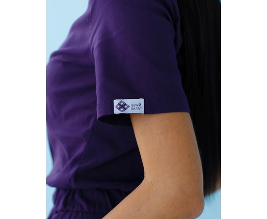 Изображение 7 Women's medical overalls Dallas purple with white stitching s. 50, "WHITE ROBE" 127-335-715, Size: 50, Color: violet