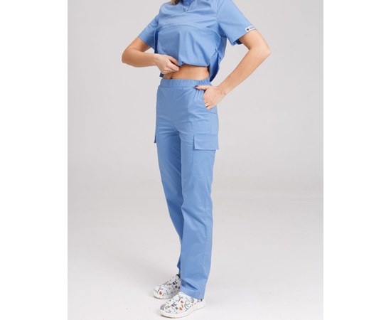 Изображение 7 Women's medical suit Denver blue s. 44, "WHITE ROBE" 429-333-679, Size: 44, Color: blue light