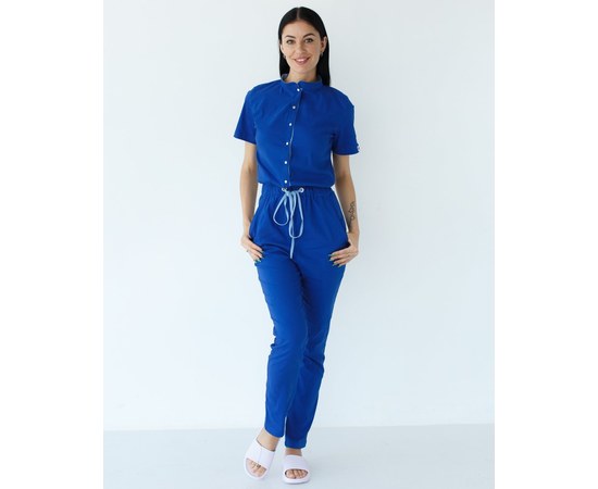 Изображение 8 Women's medical overalls Dallas electrician with blue stitching s. 50, "WHITE ROBE" 127-334-715, Size: 50, Color: electrician