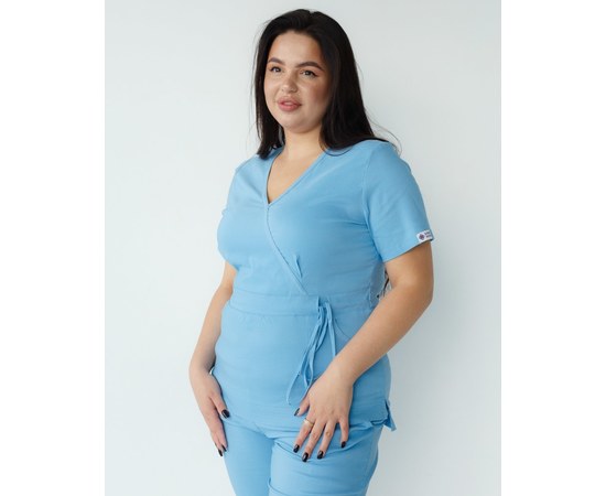 Изображение 9 Women's medical suit Rio blue +SIZE s. 56, "WHITE ROBE" 346-333-704, Size: 56, Color: blue light