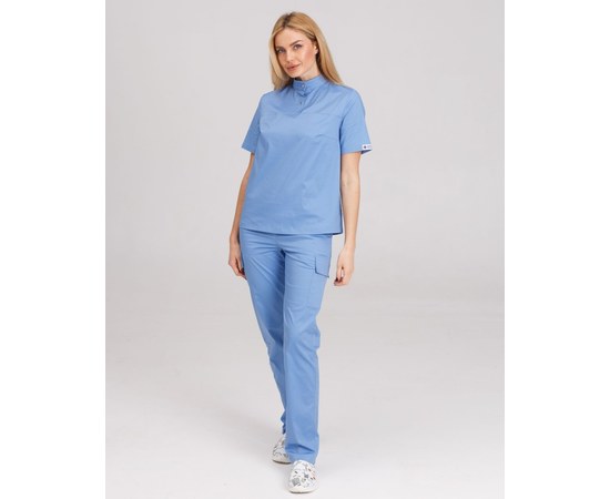 Изображение 10 Women's medical suit Denver blue s. 46, "WHITE ROBE" 429-333-679, Size: 46, Color: blue light