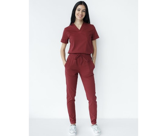 Изображение  Women's medical suit Marseille Marsala s. 40, "WHITE ROBE" 383-326-708, Size: 40, Color: marsala