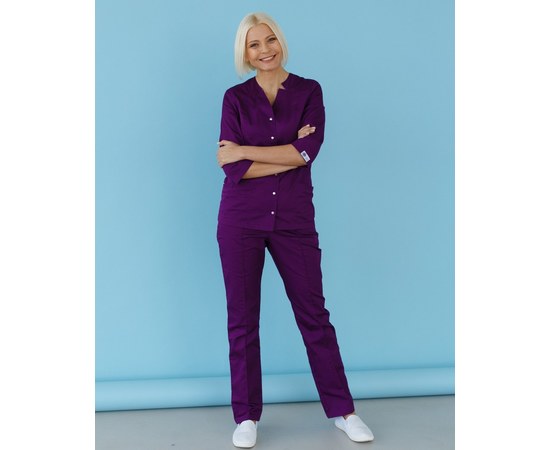 Изображение  Women's medical suit Lotus purple s. 40, "WHITE ROBE" 125-335-679, Size: 40, Color: violet