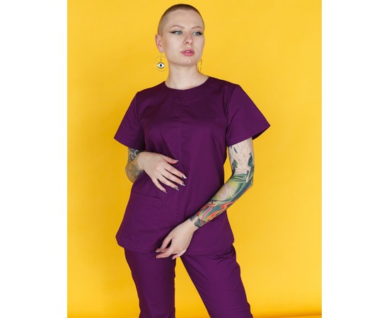 Изображение 3 Women's medical suit Jasmine purple s. 40, "WHITE ROBE" 132-335-709, Size: 40, Color: violet
