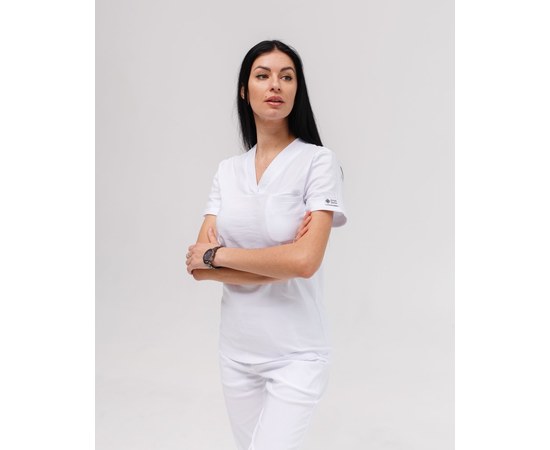 Изображение 3 Women's medical suit Marseille white s. 42, "WHITE ROBE" 383-324-708, Size: 42, Color: white