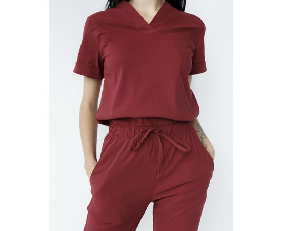 Изображение 7 Women's medical suit Marseille Marsala s. 44, "WHITE ROBE" 383-326-708, Size: 44, Color: marsala