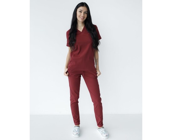 Изображение 9 Women's medical suit Marseille Marsala s. 40, "WHITE ROBE" 383-326-708, Size: 40, Color: marsala