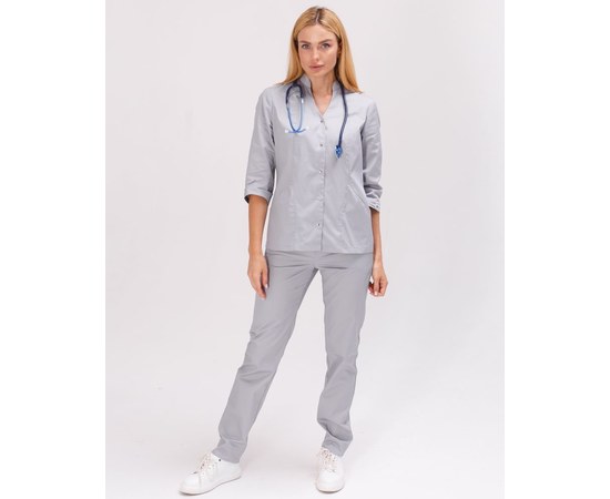 Изображение  Women's medical suit Elizabeth gray s. 40, "WHITE ROBE" 441-328-679, Size: 40, Color: grey