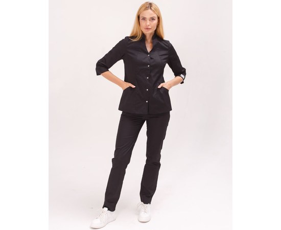 Изображение  Women's medical suit Elizabeth black s. 52, "WHITE ROBE" 441-321-679, Size: 52, Color: black