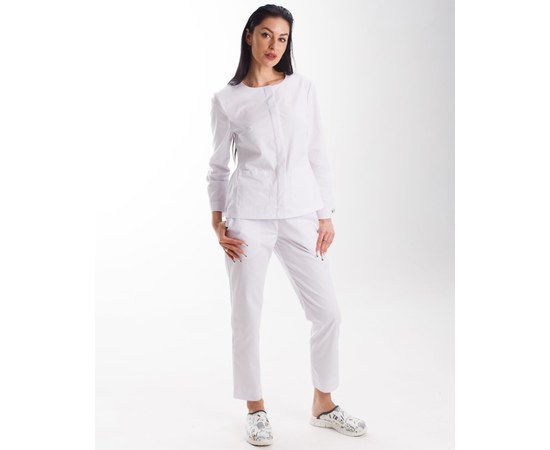 Изображение  Women's medical suit Jacqueline white s. 52, "WHITE ROBE" 440-324-677, Size: 52, Color: white