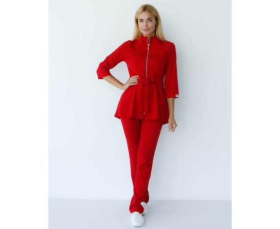 Изображение  Women's medical suit Michelle red s. 50, "WHITE ROBE" 308-339-738, Size: 50, Color: red