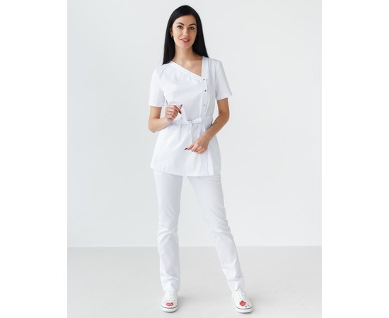 Изображение  Women's medical suit Naomi white s. 50, "WHITE ROBE" 331-324-679, Size: 50, Color: white