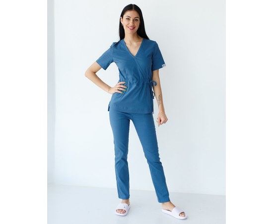 Изображение  Медицинский костюм женский Рио синий р. 46, "БЕЛЫЙ ХАЛАТ" 135-322-707, Размер: 46, Цвет: синий