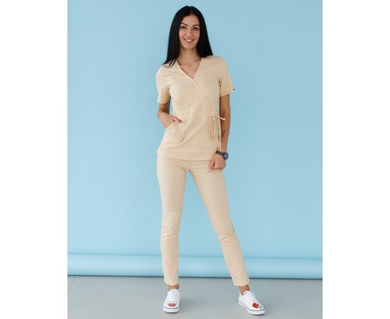 Изображение  Women's medical suit Rio beige s. 46, "WHITE ROBE" 135-367-715, Size: 46, Color: beige