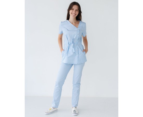 Изображение  Women's medical suit Naomi azure s. 50, "WHITE ROBE" 331-462-679, Size: 50, Color: azure