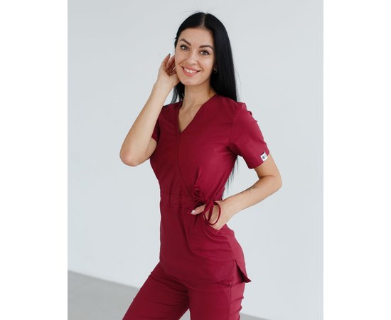 Изображение 3 Women's medical suit Rio Marsala s. 46, "WHITE ROBE" 135-326-707, Size: 46, Color: marsala