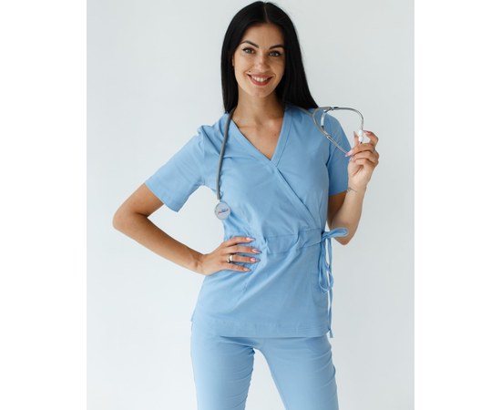 Изображение 4 Women's medical suit Rio blue s. 50, "WHITE ROBE" 135-333-707, Size: 50, Color: blue light