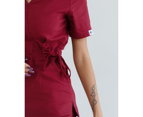 Изображение 4 Women's medical suit Rio Marsala s. 42, "WHITE ROBE" 135-326-707, Size: 42, Color: marsala