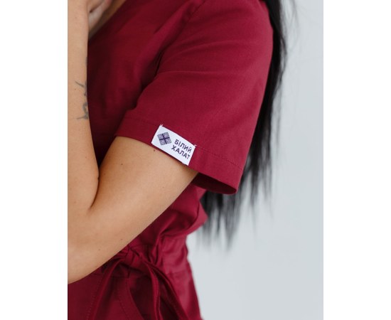 Изображение 5 Women's medical suit Rio Marsala s. 44, "WHITE ROBE" 135-326-707, Size: 44, Color: marsala