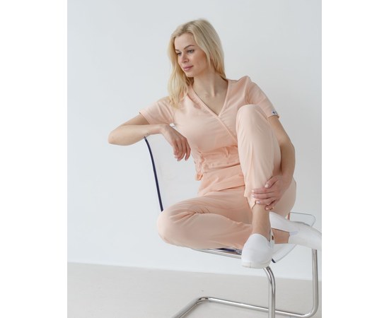 Изображение 10 Women's medical suit Rio peach s. 40, "WHITE ROBE" 135-338-715, Size: 40, Color: peach