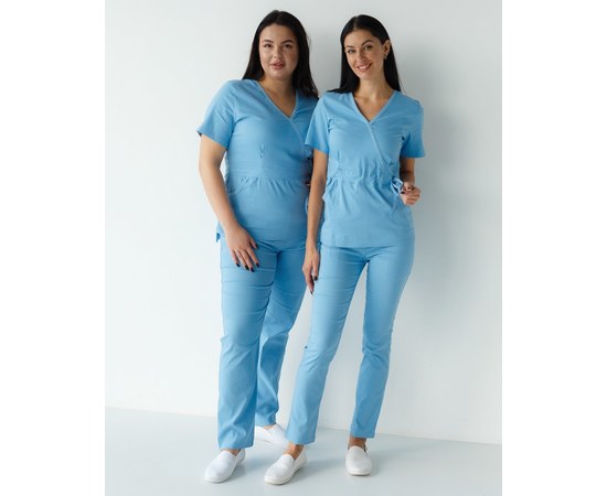 Изображение 10 Women's medical suit Rio blue s. 50, "WHITE ROBE" 135-333-707, Size: 50, Color: blue light