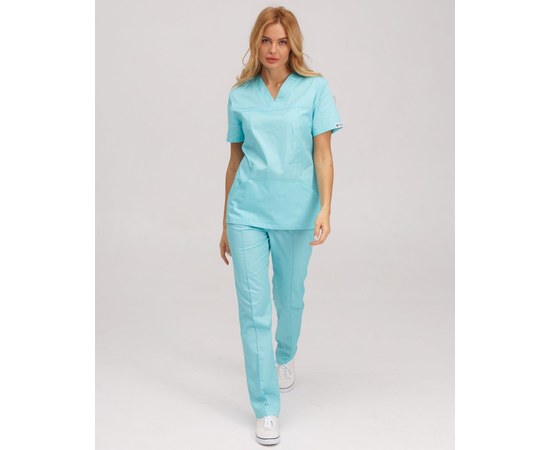 Изображение  Women's medical suit Topaz mint river. 42, "WHITE ROBE" 137-332-705, Size: 42, Color: mint