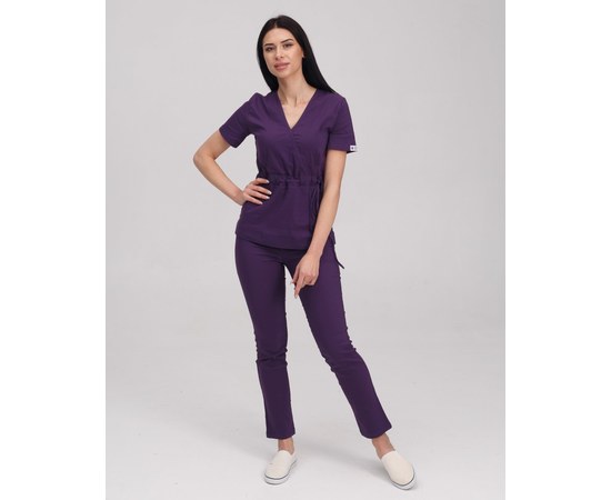 Изображение  Women's medical suit Rio purple s. 40, "WHITE ROBE" 135-335-707, Size: 40, Color: violet
