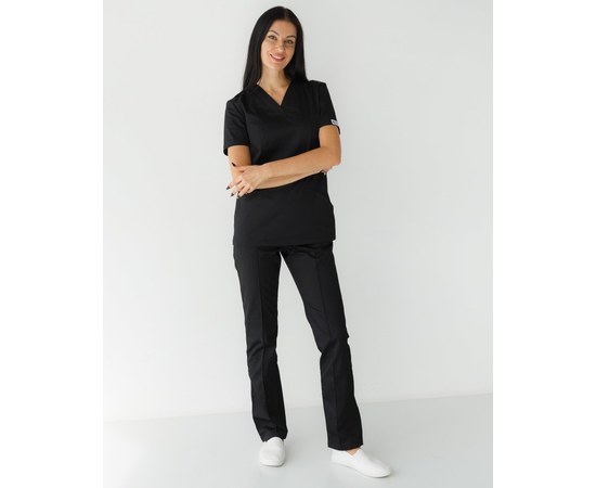 Изображение  Women's medical suit Topaz black s. 54, "WHITE ROBE" 137-321-705, Size: 54, Color: black