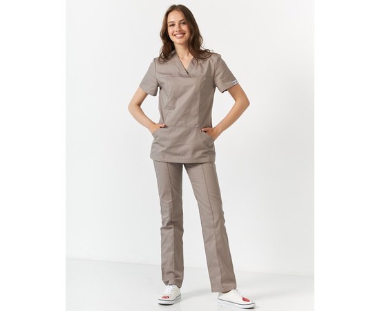 Изображение  Women's medical suit Topaz mocha river. 52, "WHITE ROBE" 137-421-705, Size: 52, Color: mocha