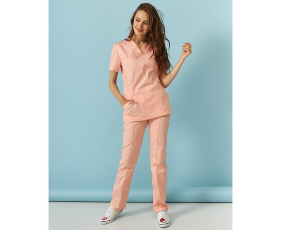 Изображение  Women's medical suit Topaz peach river. 44, "WHITE ROBE" 137-338-705, Size: 44, Color: peach