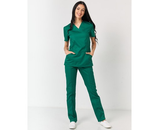 Изображение  Медицинский костюм женский Топаз зеленый р. 46, "БЕЛЫЙ ХАЛАТ" 137-350-705, Размер: 46, Цвет: зеленый