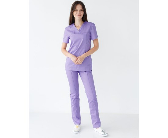 Изображение  Women's medical suit Topaz lavender river. 40, "WHITE ROBE" 137-353-705, Size: 40, Color: lavender