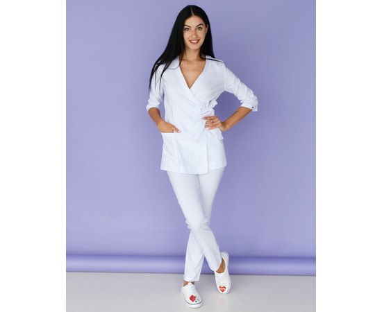 Изображение  Медицинский костюм женский Шанхай белый р. 44, "БЕЛЫЙ ХАЛАТ" 139-324-704, Размер: 44, Цвет: белый