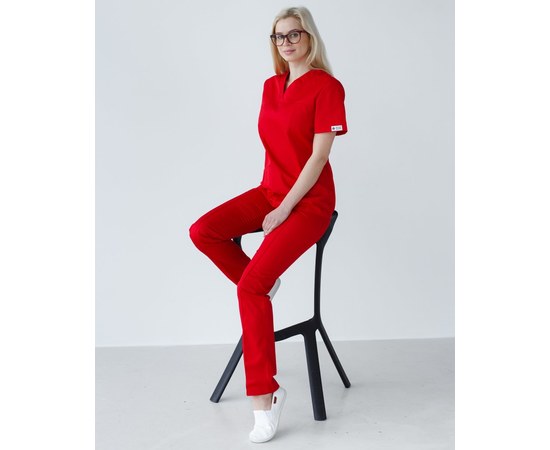 Изображение  Women's medical suit Topaz red river. 44, "WHITE ROBE" 137-339-705, Size: 44, Color: red