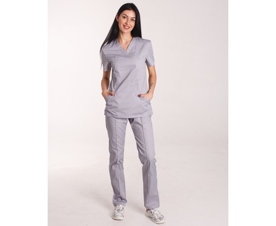Изображение  Women's medical suit Topaz gray s. 40, "WHITE ROBE" 137-328-705, Size: 40, Color: grey