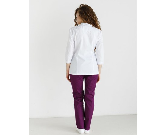 Изображение 2 Women's medical suit Sakura white-violet s. 40, "WHITE ROBE" 124-346-678, Size: 40, Color: white-purple
