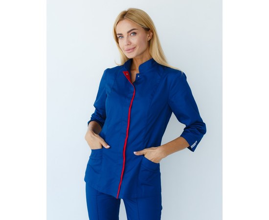 Изображение 3 Women's medical suit Sakura sapphire-red s. 40, "WHITE ROBE" 124-360-678, Size: 40, Color: sapphire red