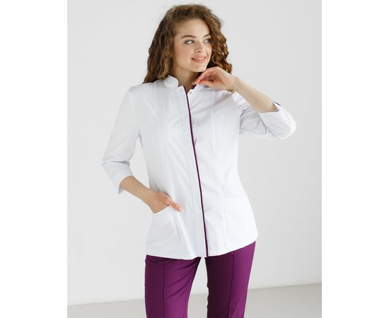 Изображение 3 Women's medical suit Sakura white-violet s. 40, "WHITE ROBE" 124-346-678, Size: 40, Color: white-purple
