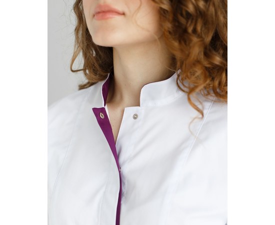 Изображение 4 Women's medical suit Sakura white-violet s. 40, "WHITE ROBE" 124-346-678, Size: 40, Color: white-purple