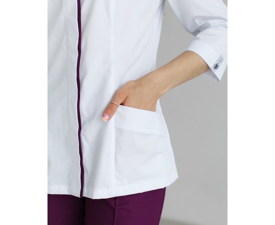 Изображение 7 Women's medical suit Sakura white-violet s. 40, "WHITE ROBE" 124-346-678, Size: 40, Color: white-purple