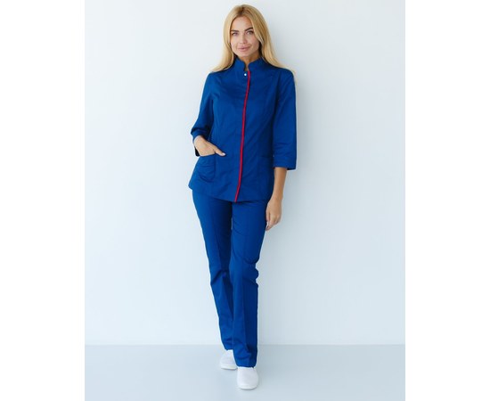Изображение 9 Women's medical suit Sakura sapphire-red s. 42, "WHITE ROBE" 124-360-678, Size: 42, Color: sapphire red