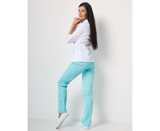 Изображение 9 Women's medical suit Sakura white-mint s. 40, "WHITE ROBE" 124-399-678, Size: 40, Color: white-mint
