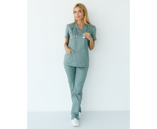 Изображение 9 Women's medical suit Topaz olive river. 40, "WHITE ROBE" 137-327-705, Size: 40, Color: olive