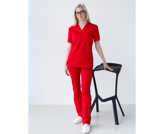 Изображение 9 Women's medical suit Topaz red river. 40, "WHITE ROBE" 137-339-705, Size: 40, Color: red
