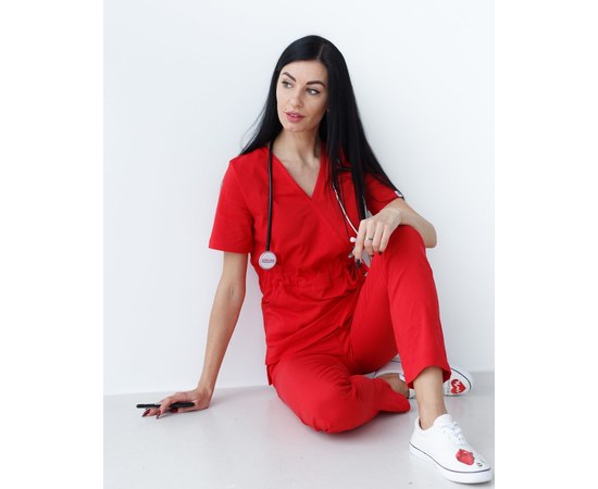 Изображение 10 Women's medical suit Rio red s. 42, "WHITE ROBE" 135-339-707, Size: 42, Color: red