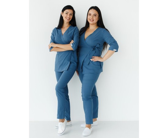 Изображение  Women's medical suit Shanghai blue s. 54, "WHITE ROBE" 139-322-704, Size: 54, Color: blue