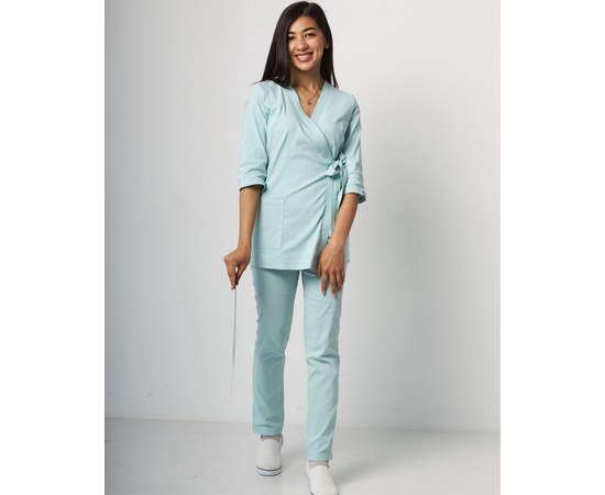 Изображение  Women's medical suit Shanghai mint s. 40, "WHITE ROBE" 139-332-704, Size: 40, Color: mint