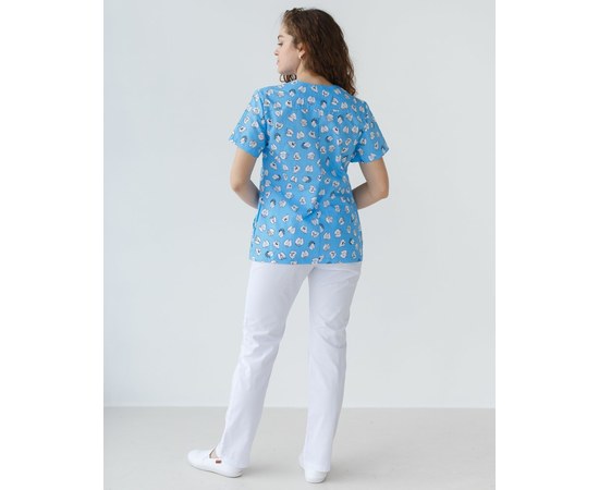 Изображение 2 Medical suit with print women's Topaz Dentist blue s. 42, "WHITE ROBE" 137-324-776, Size: 42, Color: dentist blue