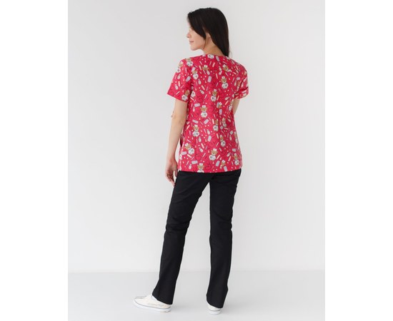 Изображение 2 Medical suit with print for women Topaz Bear red s. 42, "WHITE ROBE" 138-343-559, Size: 42, Color: bear red